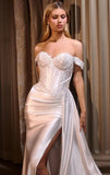 Hailee Gown Off White Lace Satin Fitted Gown