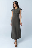 Tammy Embroidered Maxi Dress in Olive