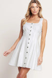 SUMMER PROMISE WHITE DENIM MINI DRESS